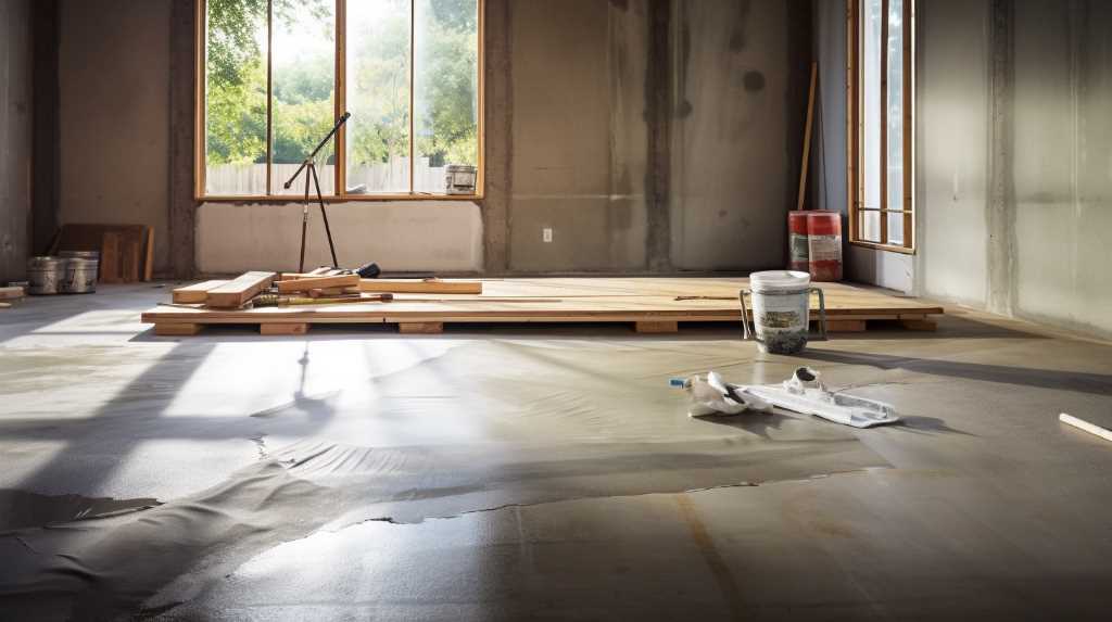 Process of hardwood flooring installation over the concrete