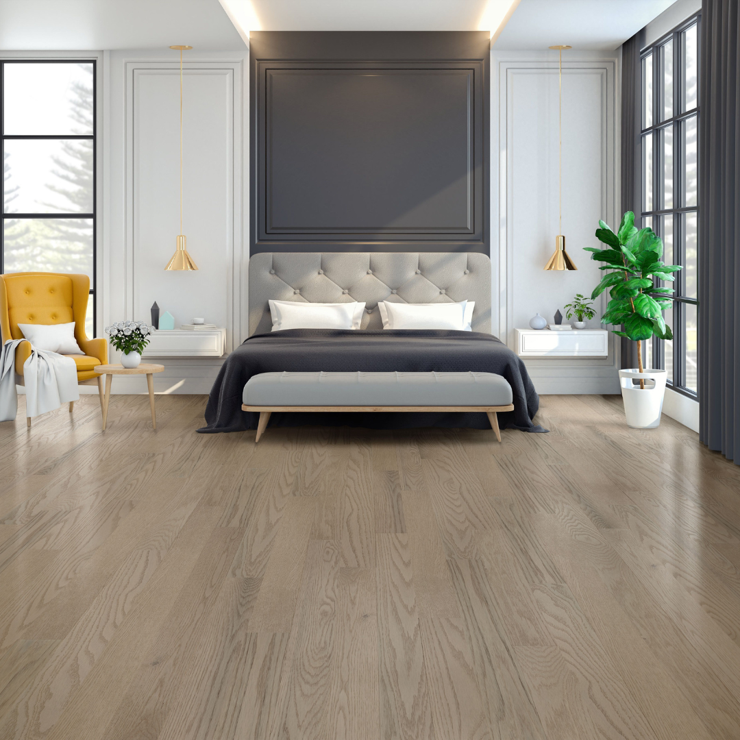 Engineered floor with attached acoustic underlay for condo sound control