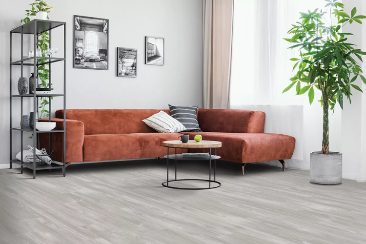 Waterproof vinyl plank flooring in a Vancouver basement