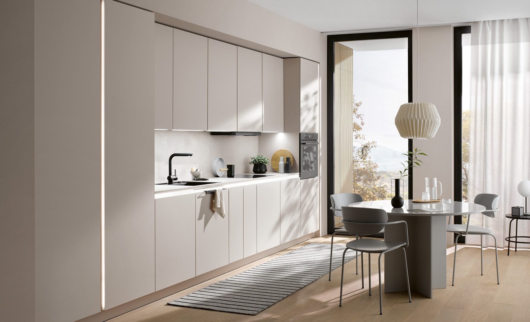 Handleless low-maintenance kitchen cabinetry in Metro Vancouver