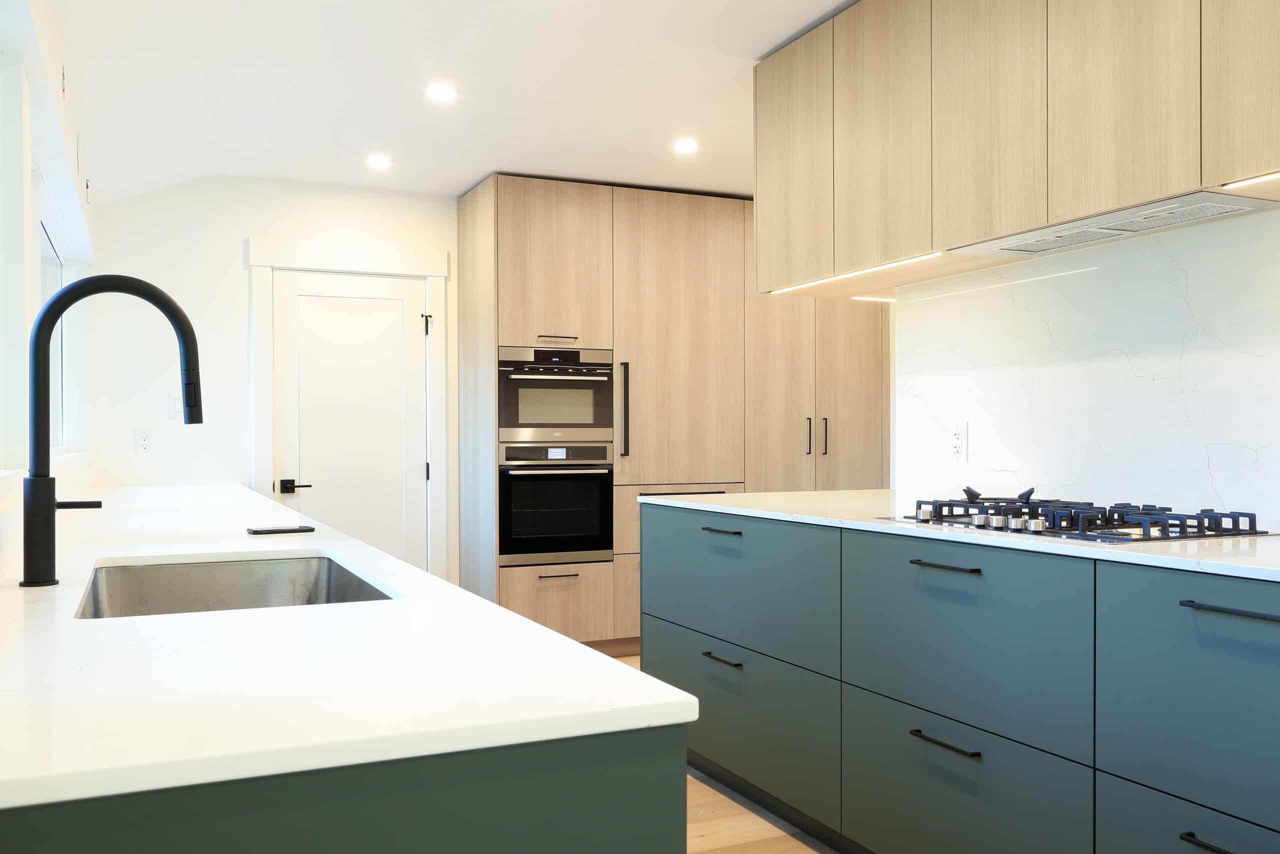 Canadian Home Style completed kitchen renovation — sage green & oak kitchen, Vancouver