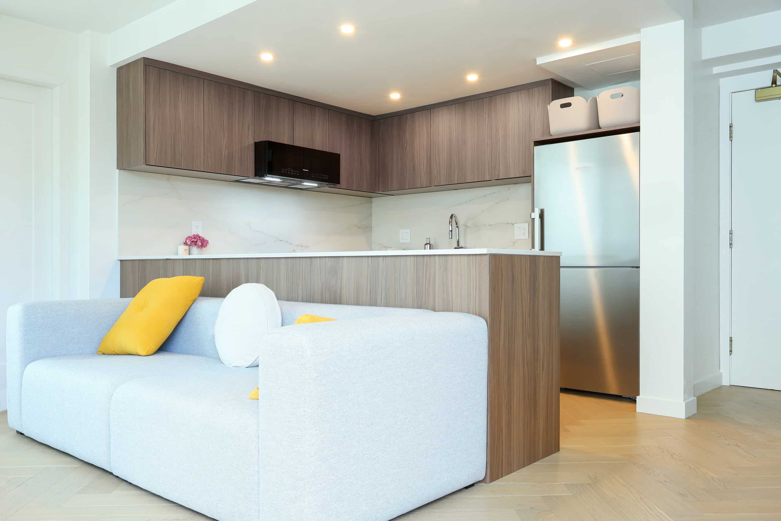 Canadian Home Style completed kitchen renovation — warm walnut kitchen, Vancouver