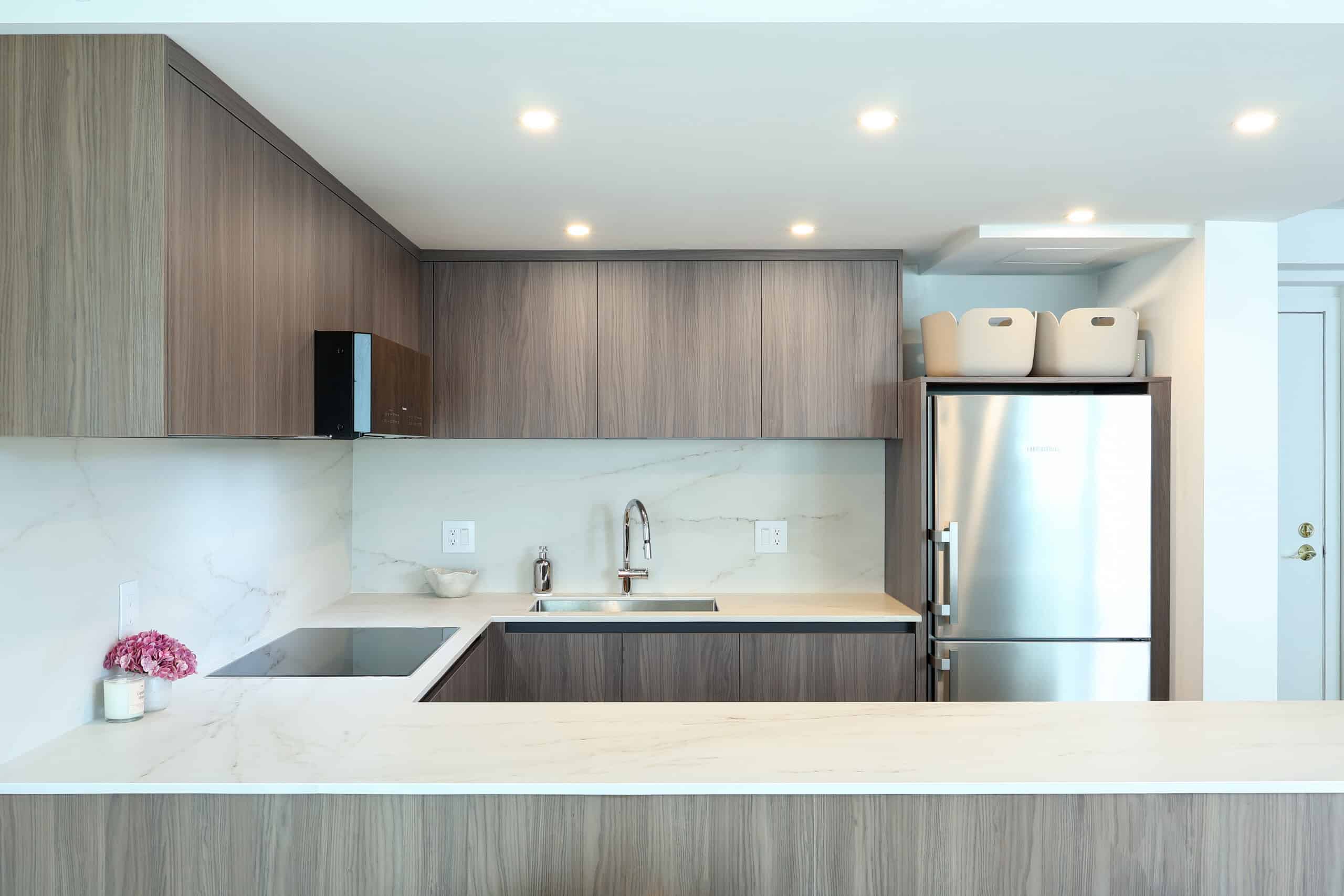Canadian Home Style completed kitchen renovation — warm walnut kitchen, Vancouver