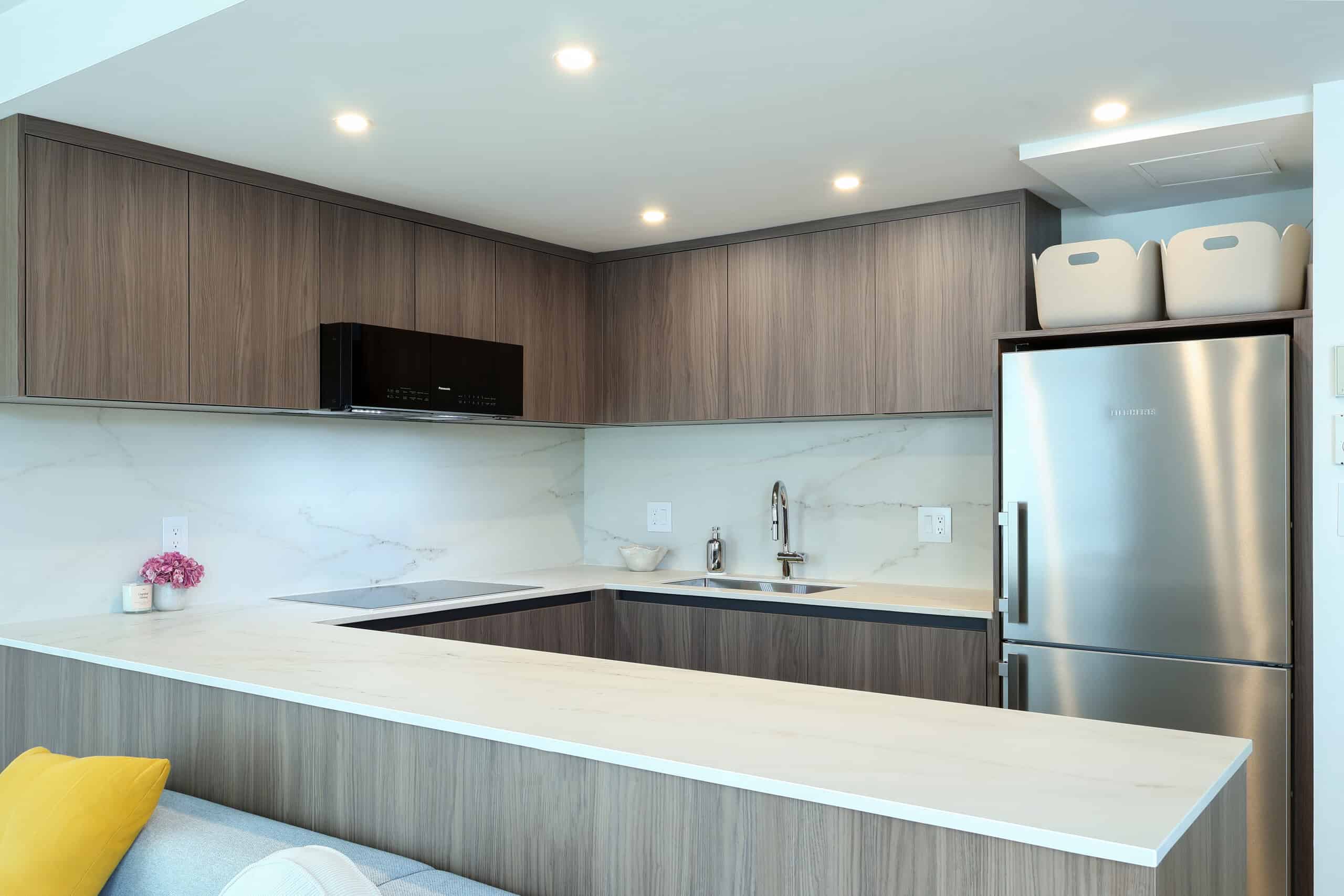 Canadian Home Style completed kitchen renovation — warm walnut kitchen, Vancouver