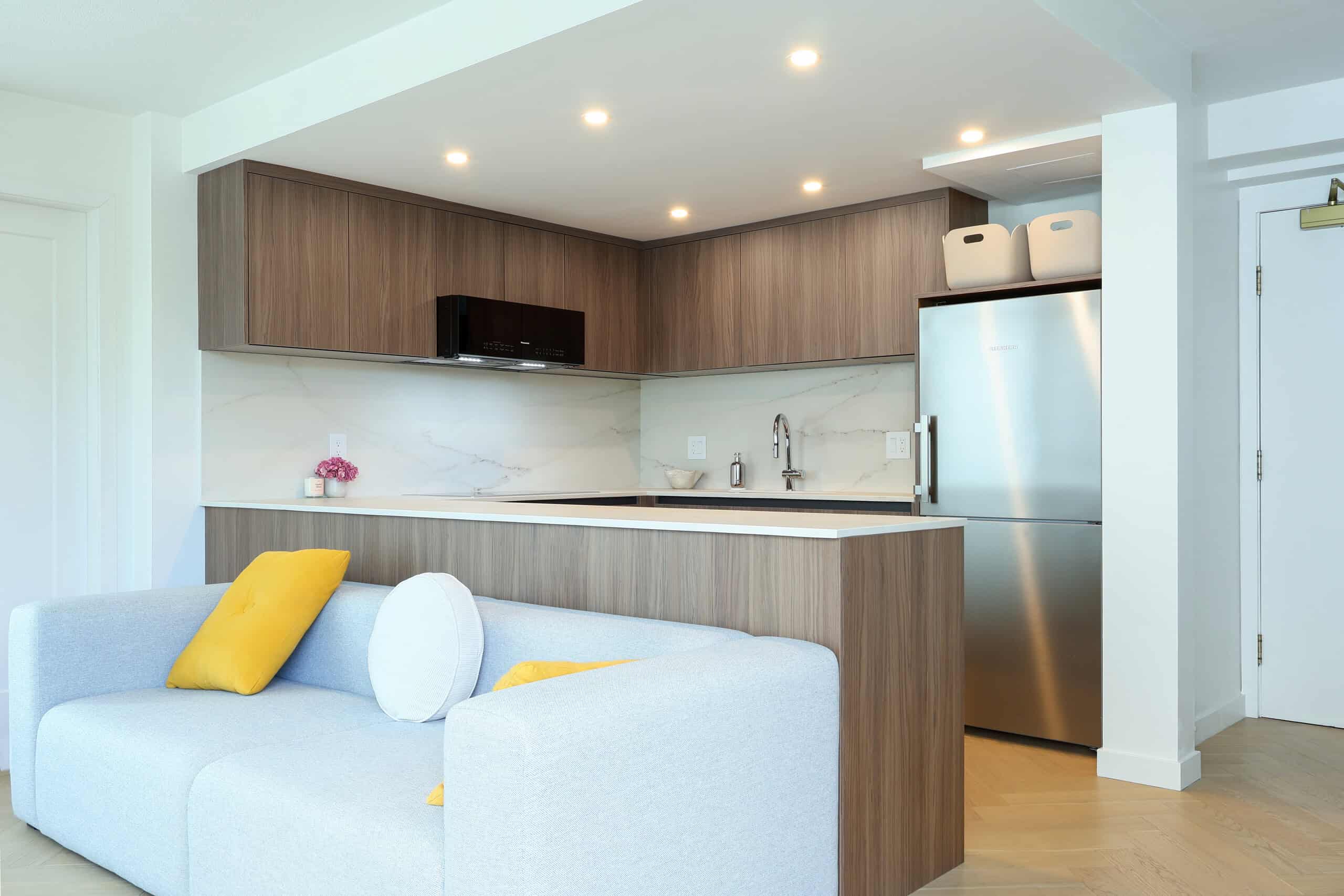 Canadian Home Style completed kitchen renovation — warm walnut kitchen, Vancouver