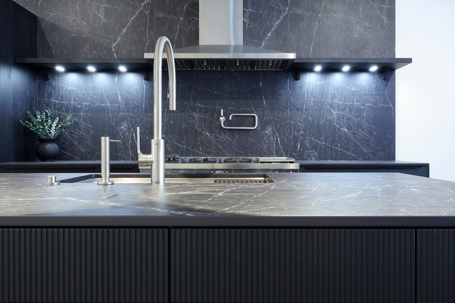 Canadian Home Style kitchen inspiration — fluted base cabinetry detail
