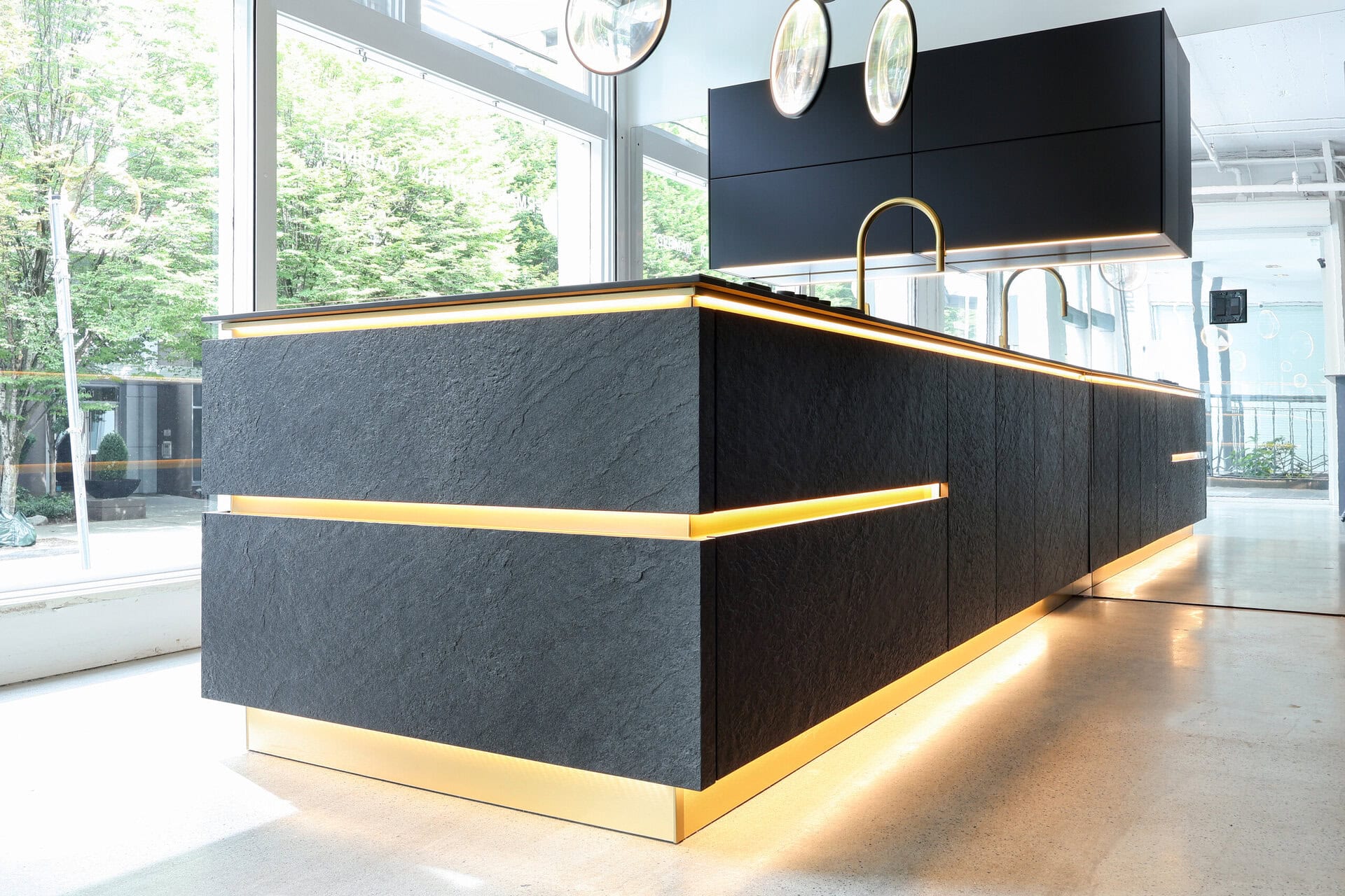Canadian Home Style kitchen inspiration — real slate, matt black island