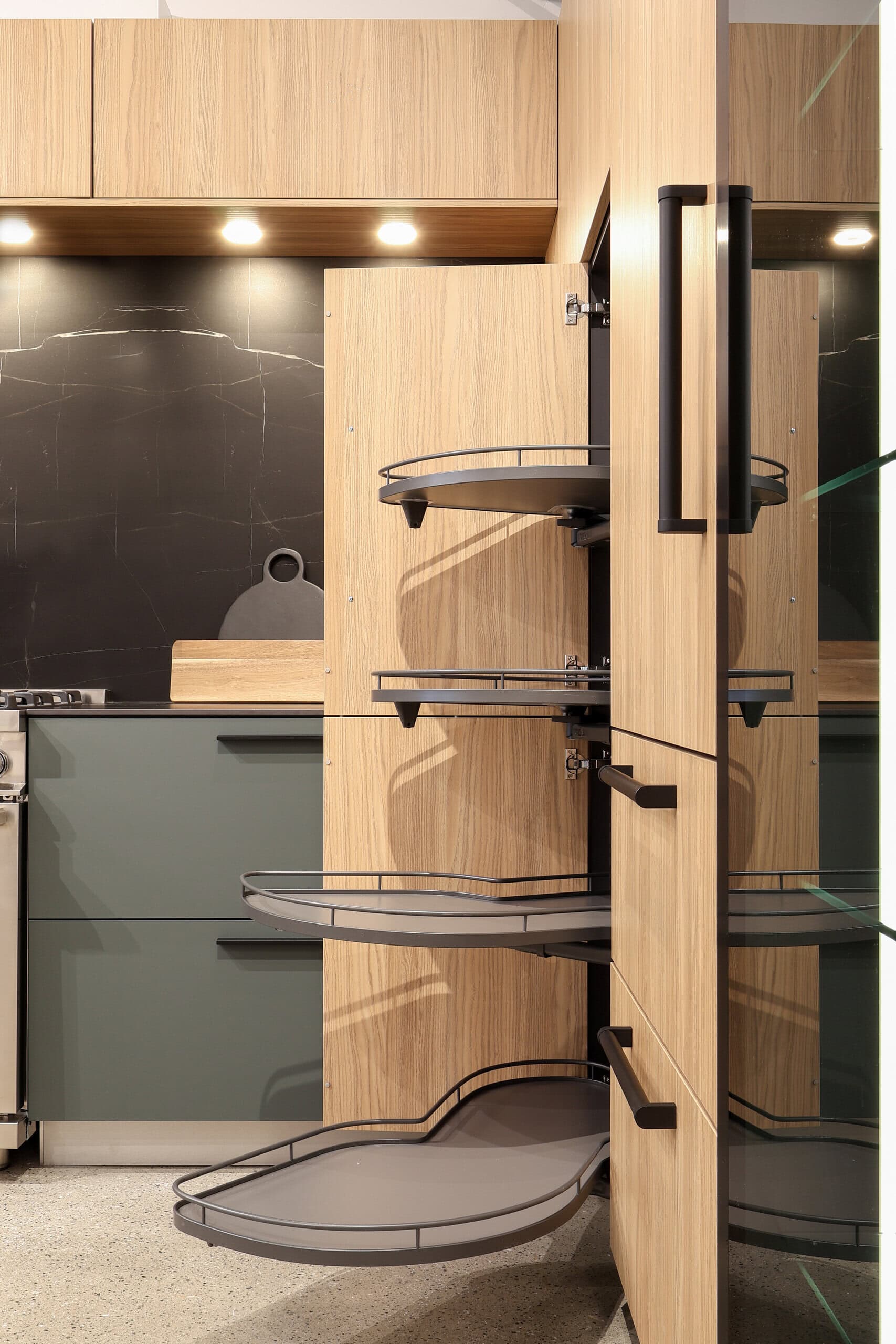 Canadian Home Style kitchen inspiration — corner carousel pull-out