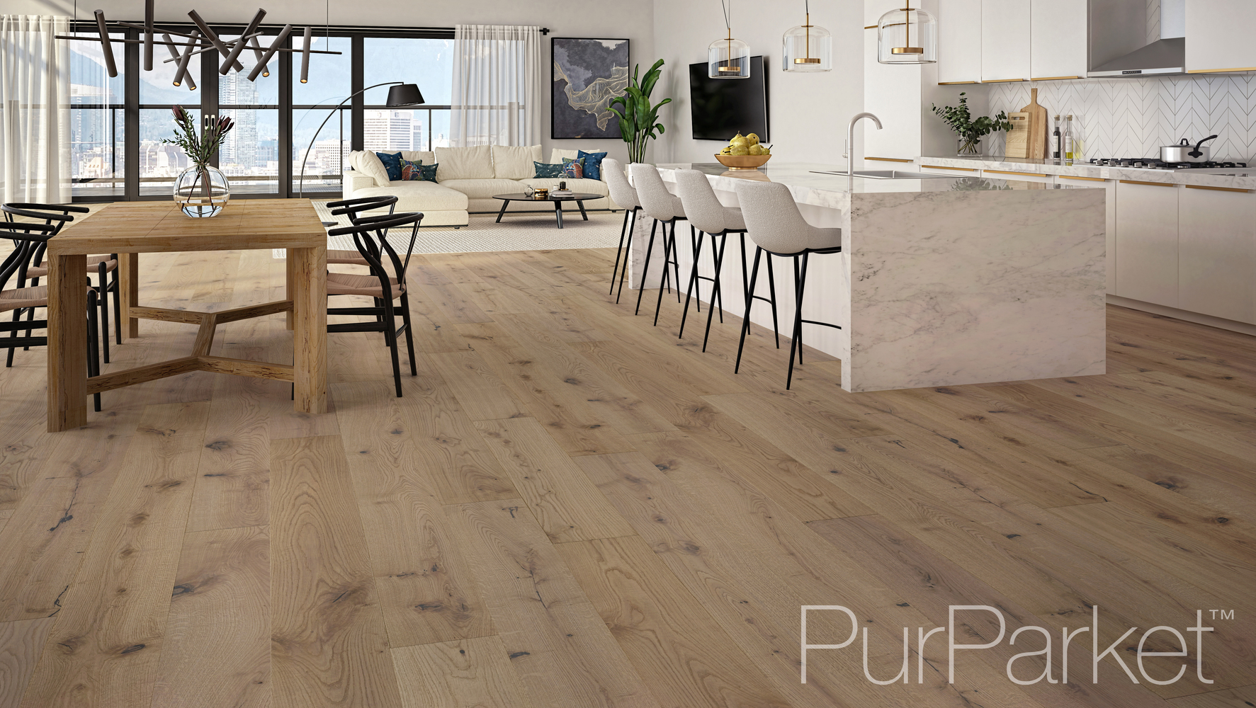 Wide Plank Engineered hardwood Flooring by PurParket