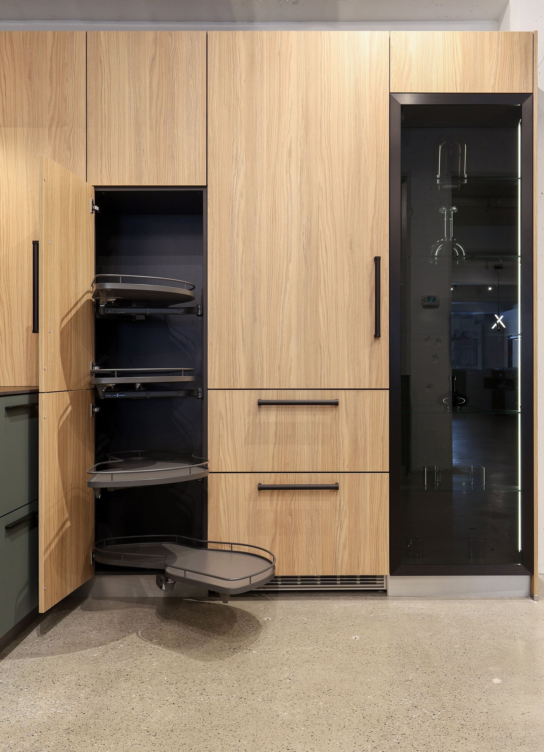 Canadian Home Style kitchen inspiration — lift-up ribbed larder, opened