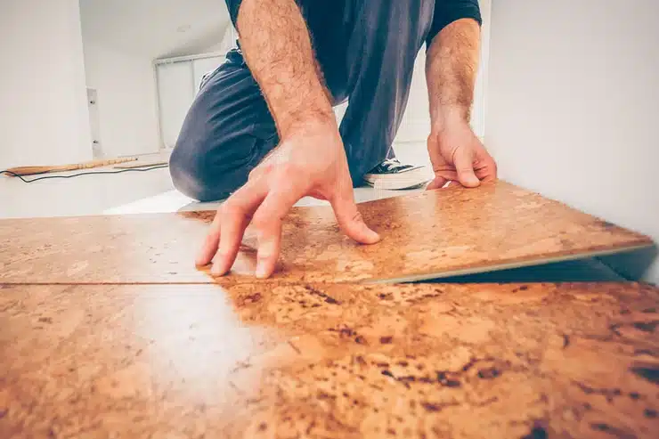 Cork flooring installation 