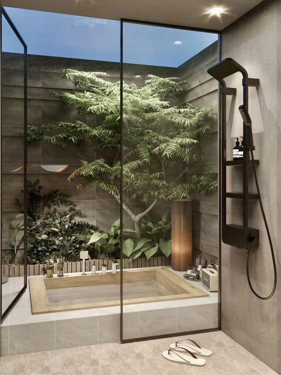 plants in the bathroom to make it spa-like feel