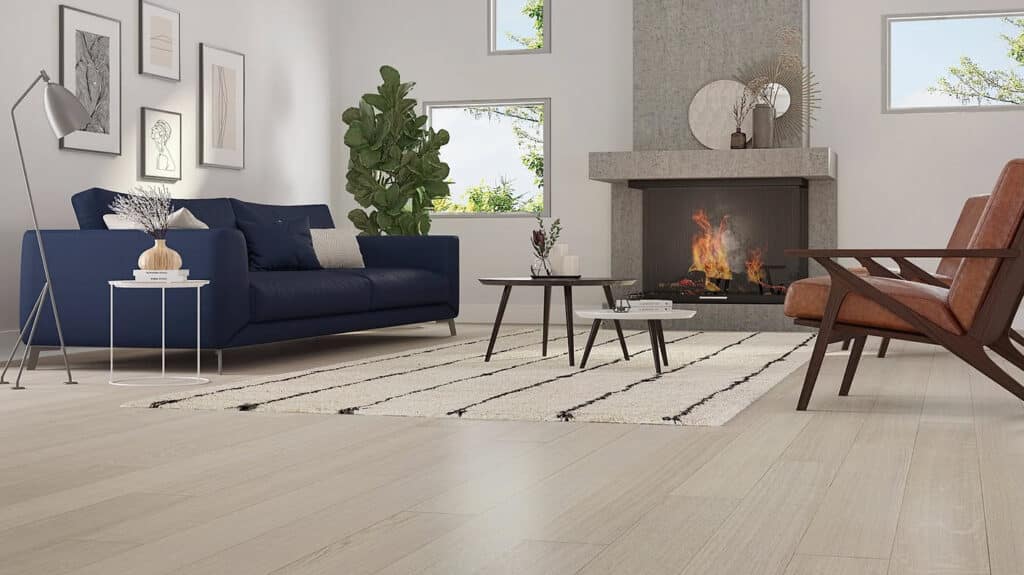 A living room in Vancouver with hardwood floors.