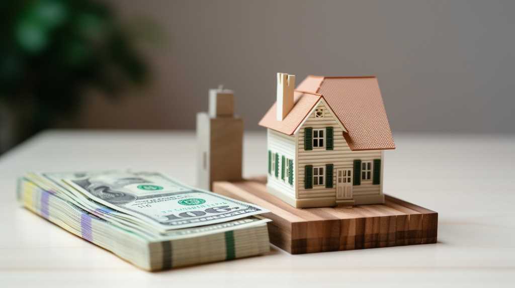 A house model on top of a stack of money.