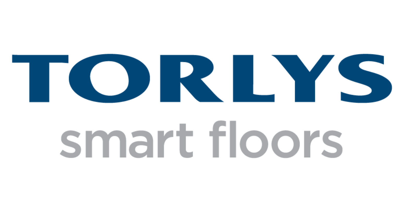 The image shows the TORLYS logo with the words "TORLYS smart floors" in blue and gray text on a white background.